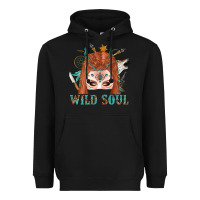Black Western İndian Wild Soul With Braid Hair Woman Heavyweight Hoodie - BundleAndBundleShop