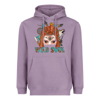 Lavender Western İndian Wild Soul With Braid Hair Woman Heavyweight Hoodie - BundleAndBundleShop