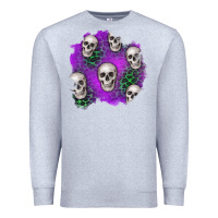 Heather Grey halloween patch 2 Premium Sweatshirt - BundleAndBundleShop
