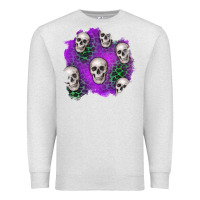 Oatmeal Heather halloween patch 2 Premium Sweatshirt - BundleAndBundleShop