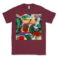 Burgundy flamenco dancer seamless pattern Classic Tee - BundleAndBundleShop