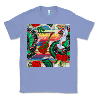 Colony Blue flamenco dancer seamless pattern Classic Tee - BundleAndBundleShop