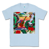 Dusty Blue flamenco dancer seamless pattern Classic Tee - BundleAndBundleShop