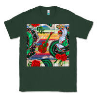 Sports Green flamenco dancer seamless pattern Classic Tee - BundleAndBundleShop