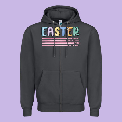 Easter  Bunny Kısses Zipper Hoodie Designed By Maliassmallbusiness