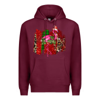 Burgundy christmas flamingo Premium Hoodie - Bettercallsaul