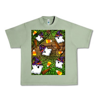 Oil Green Halloween ghost Urban Heavy Tee - Artiststas