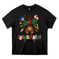 Black educational coordinator life afro messy bun Heavy Core Tee - texasbilliewilder