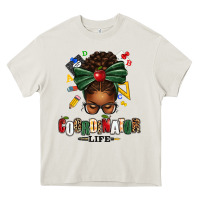 Cream educational coordinator life afro messy bun Heavy Core Tee - texasbilliewilder