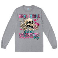 Heather Grey dead inside but it's valentines day Long Sleeve Tee - Jasminsmagicworld
