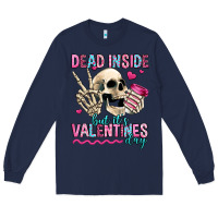 Navy dead inside but it's valentines day Long Sleeve Tee - Jasminsmagicworld