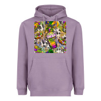 Lavender Mardi Gras coffee cups and donut with cowhide Heavyweight Hoodie - BundleAndBundleShop