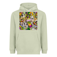 Matcha Mardi Gras coffee cups and donut with cowhide Heavyweight Hoodie - BundleAndBundleShop