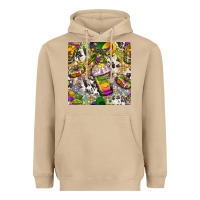 Mushroom Mardi Gras coffee cups and donut with cowhide Heavyweight Hoodie - BundleAndBundleShop