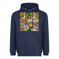 Navy Mardi Gras coffee cups and donut with cowhide Heavyweight Hoodie - BundleAndBundleShop