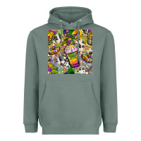 Sage Mardi Gras coffee cups and donut with cowhide Heavyweight Hoodie - BundleAndBundleShop