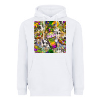 White Mardi Gras coffee cups and donut with cowhide Heavyweight Hoodie - BundleAndBundleShop