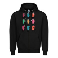 Black coffee thermos Zipper Hoodie - MaliasSmallBusiness