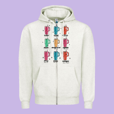 Coffee Thermos Zipper Hoodie Designed By Maliassmallbusiness