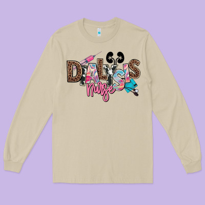 Dialysis Nurse Long Sleeve Tee Designed By Nancycooperartshop
