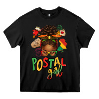 Black juneteenth afro messy bun postal girl Heavy Core Tee - texasbilliewilder