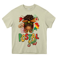 Mossy juneteenth afro messy bun postal girl Heavy Core Tee - texasbilliewilder