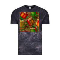 Cloud Black christmas gift box seamless pattern Vintage Tee - BundleAndBundleShop