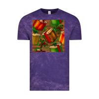 Cloud Purple christmas gift box seamless pattern Vintage Tee - BundleAndBundleShop