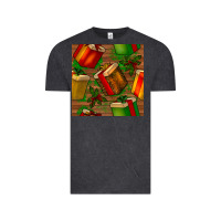 Vintage Black christmas gift box seamless pattern Vintage Tee - BundleAndBundleShop