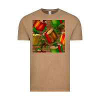 Vintage Coffee christmas gift box seamless pattern Vintage Tee - BundleAndBundleShop