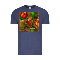 Vintage Denim christmas gift box seamless pattern Vintage Tee - BundleAndBundleShop