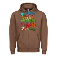 Chestnut pushing my teacher buttons for 100 days Zipper Hoodie - MaliasSmallBusiness
