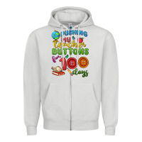 Dove Grey pushing my teacher buttons for 100 days Zipper Hoodie - MaliasSmallBusiness
