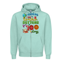 Seafoam pushing my teacher buttons for 100 days Zipper Hoodie - MaliasSmallBusiness