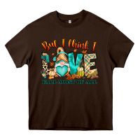 Chocolate Brown But i think i love Fall most of all gnome Heavy Core Tee - RanaPortraitStore
