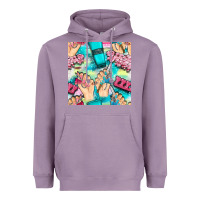 Lavender hand cream and nail tools with serape and glitter seamless pattern bbs Heavyweight Hoodie - BundleAndBundleShop