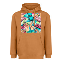 Meerkat hand cream and nail tools with serape and glitter seamless pattern bbs Heavyweight Hoodie - BundleAndBundleShop