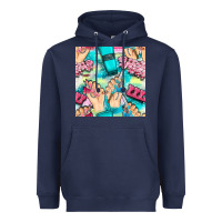Navy hand cream and nail tools with serape and glitter seamless pattern bbs Heavyweight Hoodie - BundleAndBundleShop