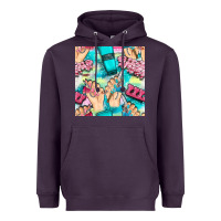 Plum hand cream and nail tools with serape and glitter seamless pattern bbs Heavyweight Hoodie - BundleAndBundleShop