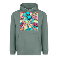 Sage hand cream and nail tools with serape and glitter seamless pattern bbs Heavyweight Hoodie - BundleAndBundleShop