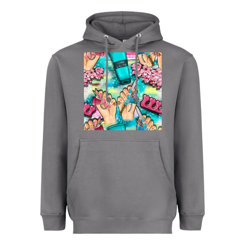Hand Cream And Nail Tools With Serape And Glitter Seamless Pattern Bbs Heavyweight Hoodie by BundleAndBundleShop | Teevron