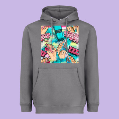 Hand Cream And Nail Tools With Serape And Glitter Seamless Pattern Bbs Heavyweight Hoodie Designed By Bundleandbundleshop