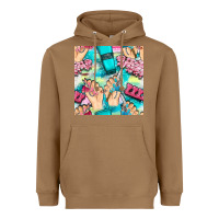 Toasted Coconut hand cream and nail tools with serape and glitter seamless pattern bbs Heavyweight Hoodie - BundleAndBundleShop