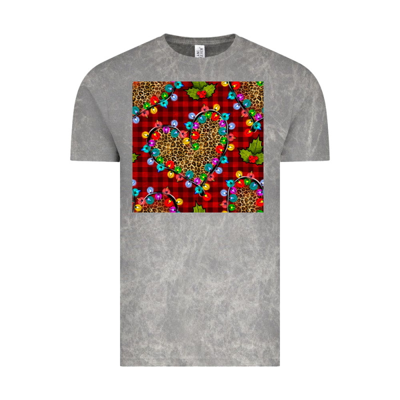 Christmas Lights And Leopard Hearts Seamless Pattern Vintage Tee by BundleAndBundleShop | Teevron