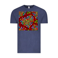 Vintage Denim christmas lights and leopard hearts seamless pattern Vintage Tee - BundleAndBundleShop