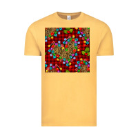 Vintage Mustard christmas lights and leopard hearts seamless pattern Vintage Tee - BundleAndBundleShop