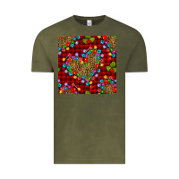 Vintage Olive christmas lights and leopard hearts seamless pattern Vintage Tee - BundleAndBundleShop
