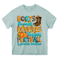 Boots Flannels Bonfires Leggins American Football Heavy Core Tee | Teevron