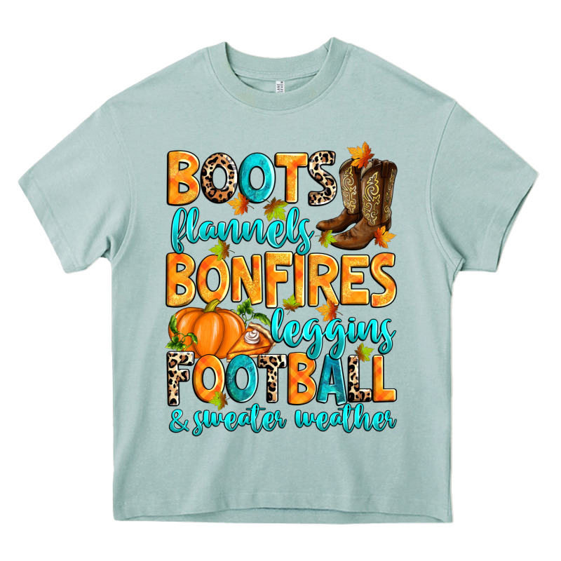 Boots Flannels Bonfires Leggins American Football Heavy Core Tee by RanaPortraitStore | Teevron