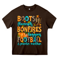 Chocolate Brown Boots flannels bonfires leggins American Football Heavy Core Tee - RanaPortraitStore